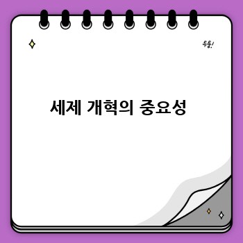 세제 개혁의 중요성