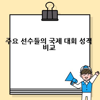 주요 선수들의 국제 대회 성적 비교