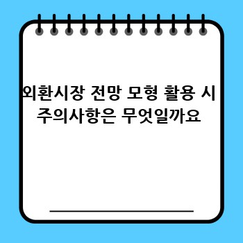 외환시장 전망 모형 활용 시 주의사항은 무엇일까요