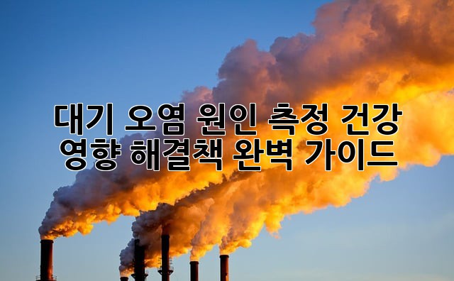 대기 오염: 원인, 측정, 건강 영향, 해결책 완벽 가이드