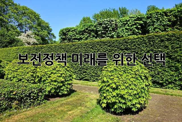 보전정책: 미래를 위한 선택