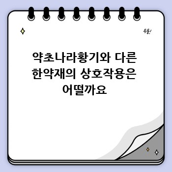 약초나라황기와 다른 한약재의 상호작용은 어떨까요