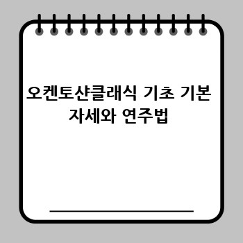 오켄토샨클래식 기초 기본 자세와 연주법