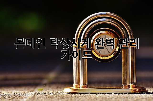 몬데인 탁상시계: 완벽 관리 가이드