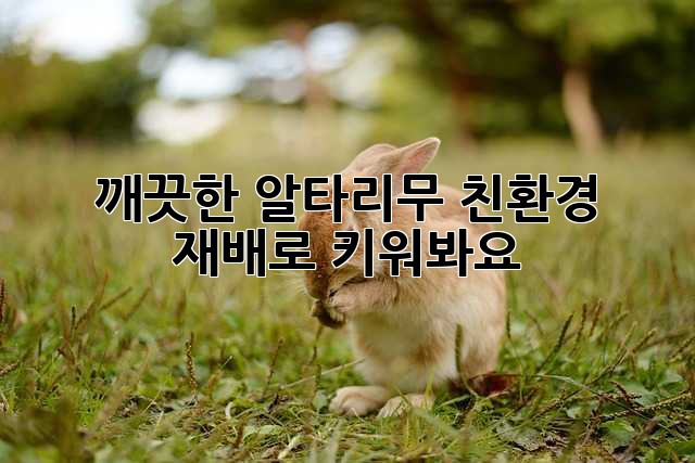 깨끗한 알타리무, 친환경 재배로 키워봐요!