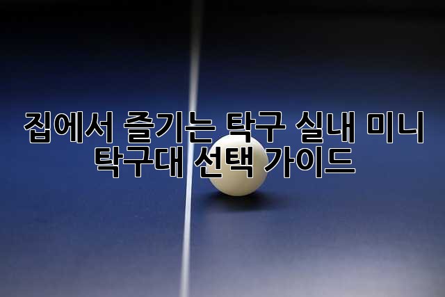 집에서 즐기는 탁구! 실내 미니 탁구대 선택 가이드