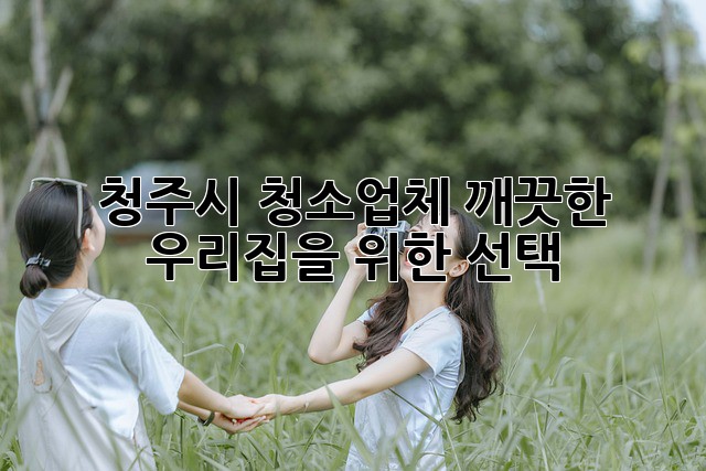 청주시 청소업체, 깨끗한 우리집을 위한 선택!