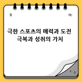 극한 스포츠의 매력과 도전  극복과 성취의 가치