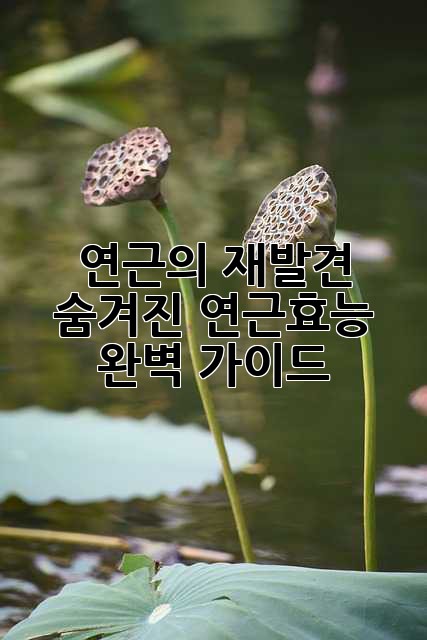 연근의 재발견! ✨ 숨겨진 연근효능 💯 완벽 가이드