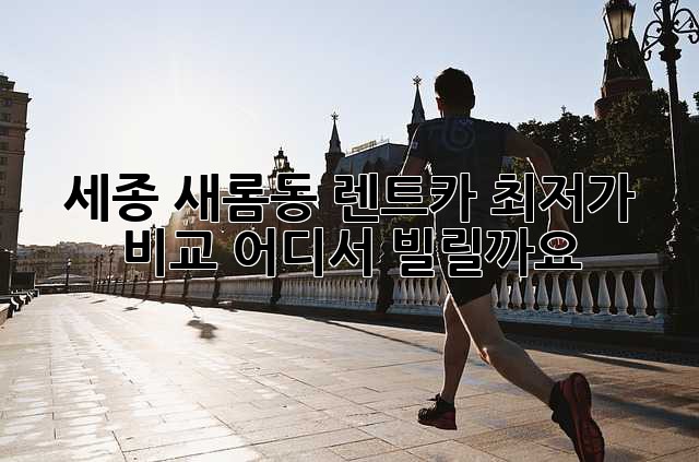 세종 새롬동 렌트카 최저가 비교, 어디서 빌릴까요?🚗💨