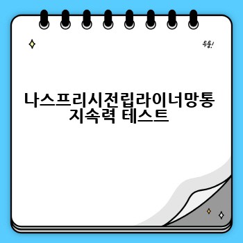 나스프리시전립라이너망통 지속력 테스트